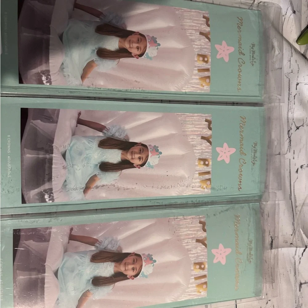 My Minds Eye Mermaid Crowns - Adjustable Crowns - Birthday Party NWT - Set -6